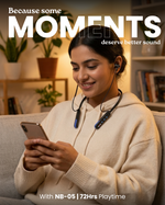 Stereo Wireless Neckband NB-05 - Navy | 72Hrs Playtime | Bluetooth 5.0 | Fast Charging | Magnetic Earbuds | Full Charge in 1.5 Hours | Designed for Ease.