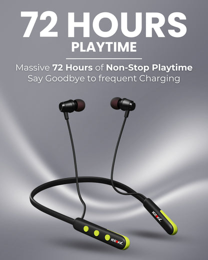 ICCONX Stereo Wireless Neckband NB-05 - Navy | 72Hrs Playtime | Bluetooth 5.0 | Fast Charging | Magnetic Earbuds | Full Charge in  1.5 Hours | Designed for Ease.
