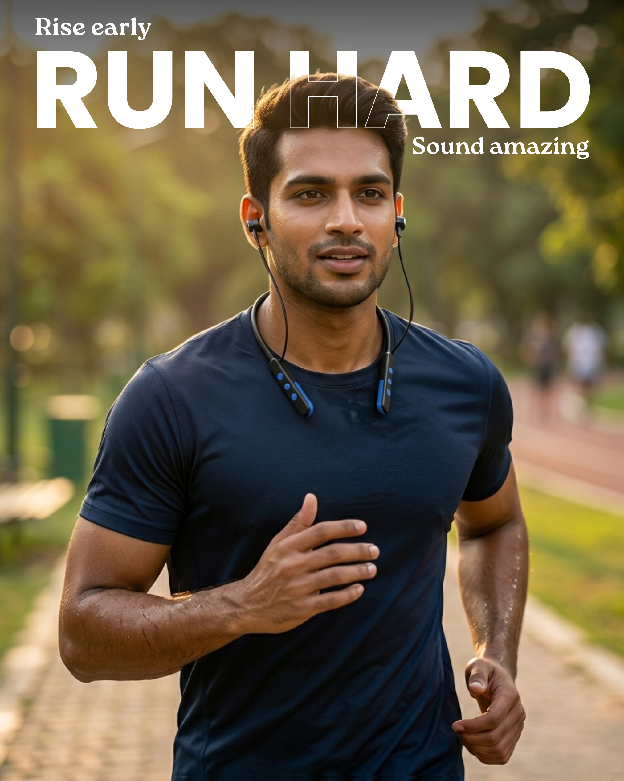 ICCONX Stereo Wireless Neckband NB-05 - Navy | 72Hrs Playtime | Bluetooth 5.0 | Fast Charging | Magnetic Earbuds | Full Charge in  1.5 Hours | Designed for Ease.
