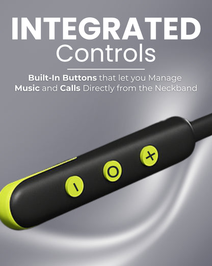 ICCONX Stereo Wireless Neckband NB-05 | 72Hrs Playtime | Bluetooth 5.0 | Fast Charging | Magnetic Earbuds | Full Charge in  1.5 Hours | Designed for Ease.