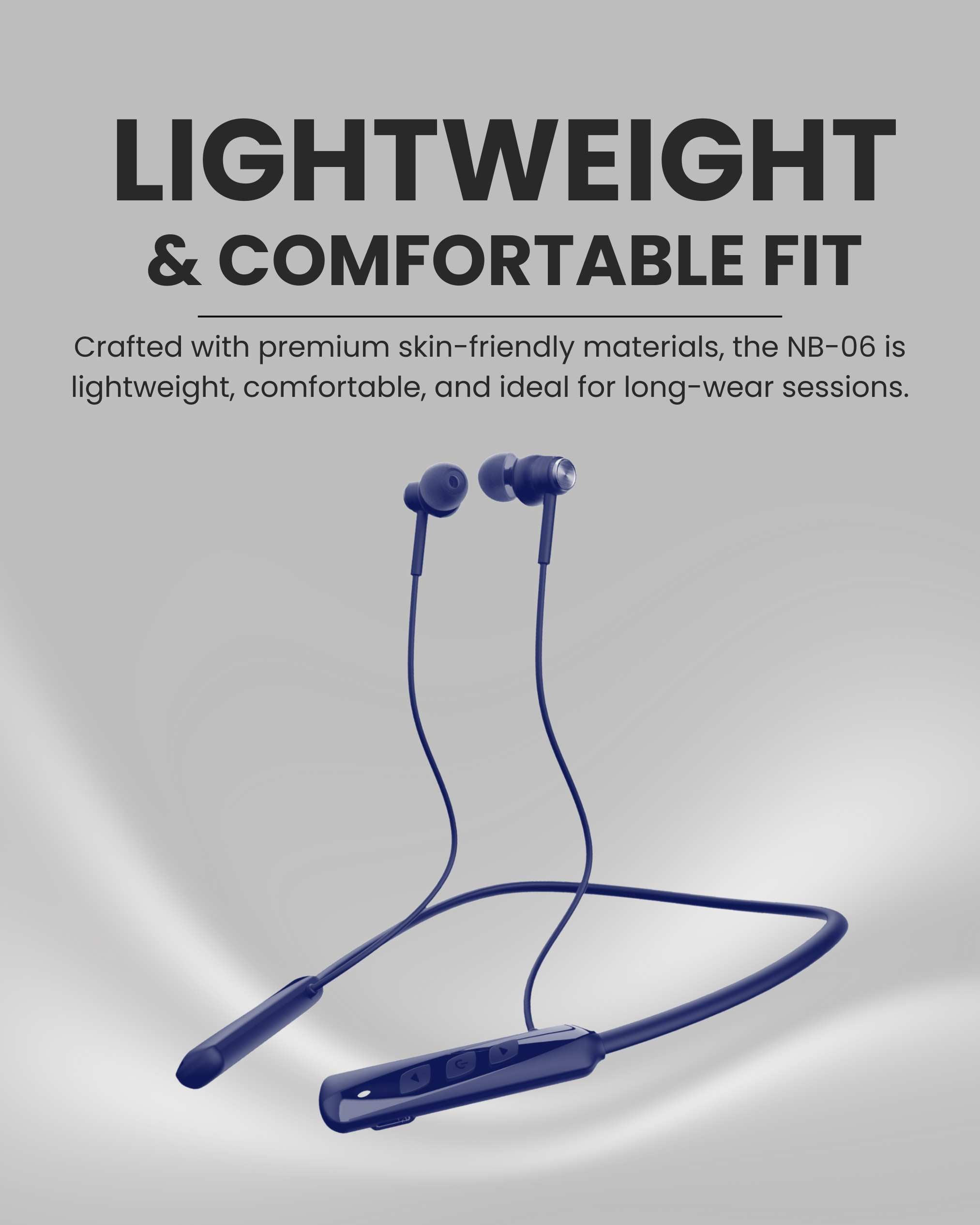 ICCONX Stereo Wireless Neckband Neobolt-06 - Blue | 75 Hours Playtime | Fast Charging | Magnetic ON/OFF | Bluetooth 5.0 | Multi-Directional Mic | Designed for Ease