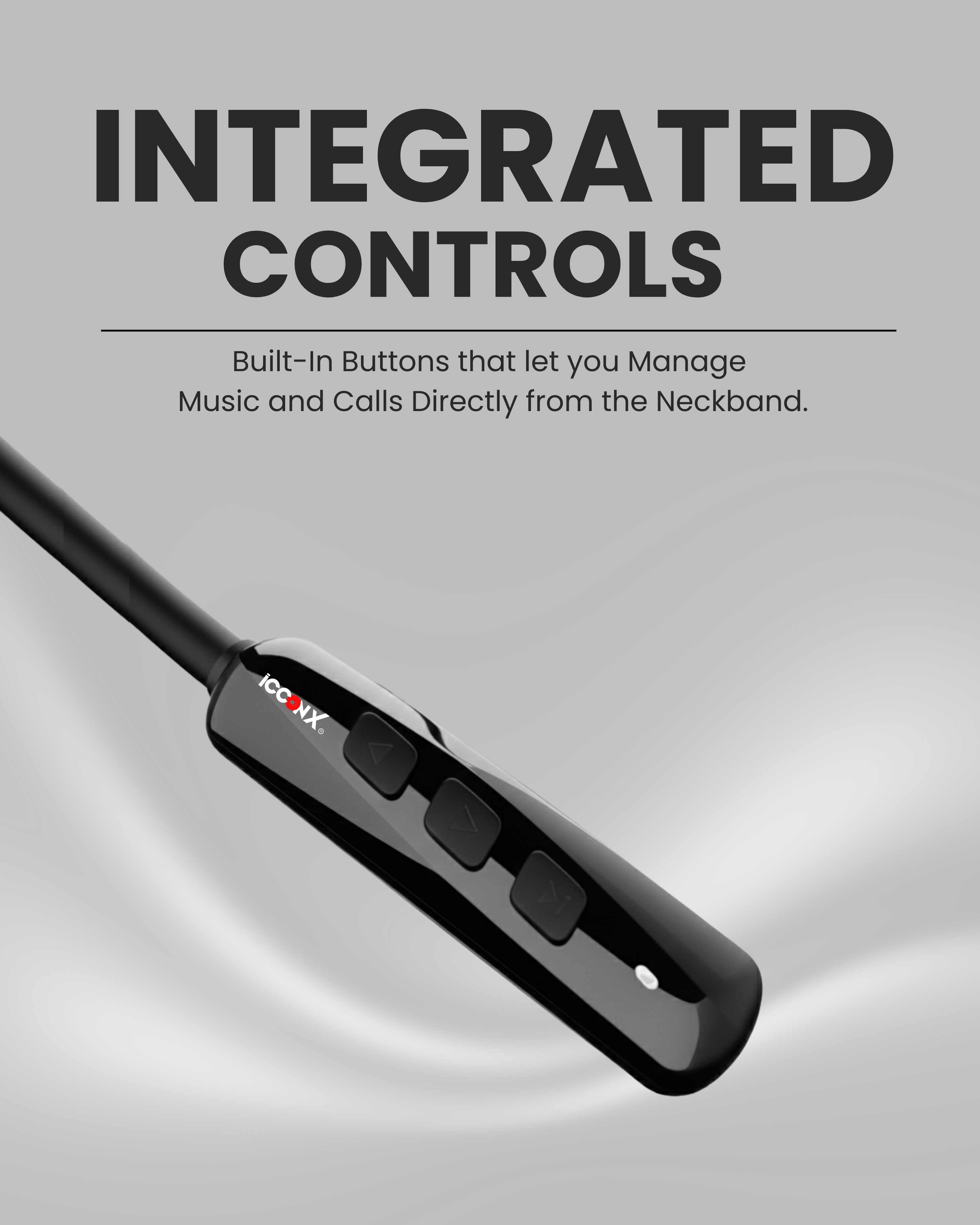 ICCONX Stereo Wireless Neckband Neobolt-06 | 75 Hours Playtime | Fast Charging | Magnetic ON/OFF | Bluetooth 5.0 | Multi-Directional Mic | Designed for Ease