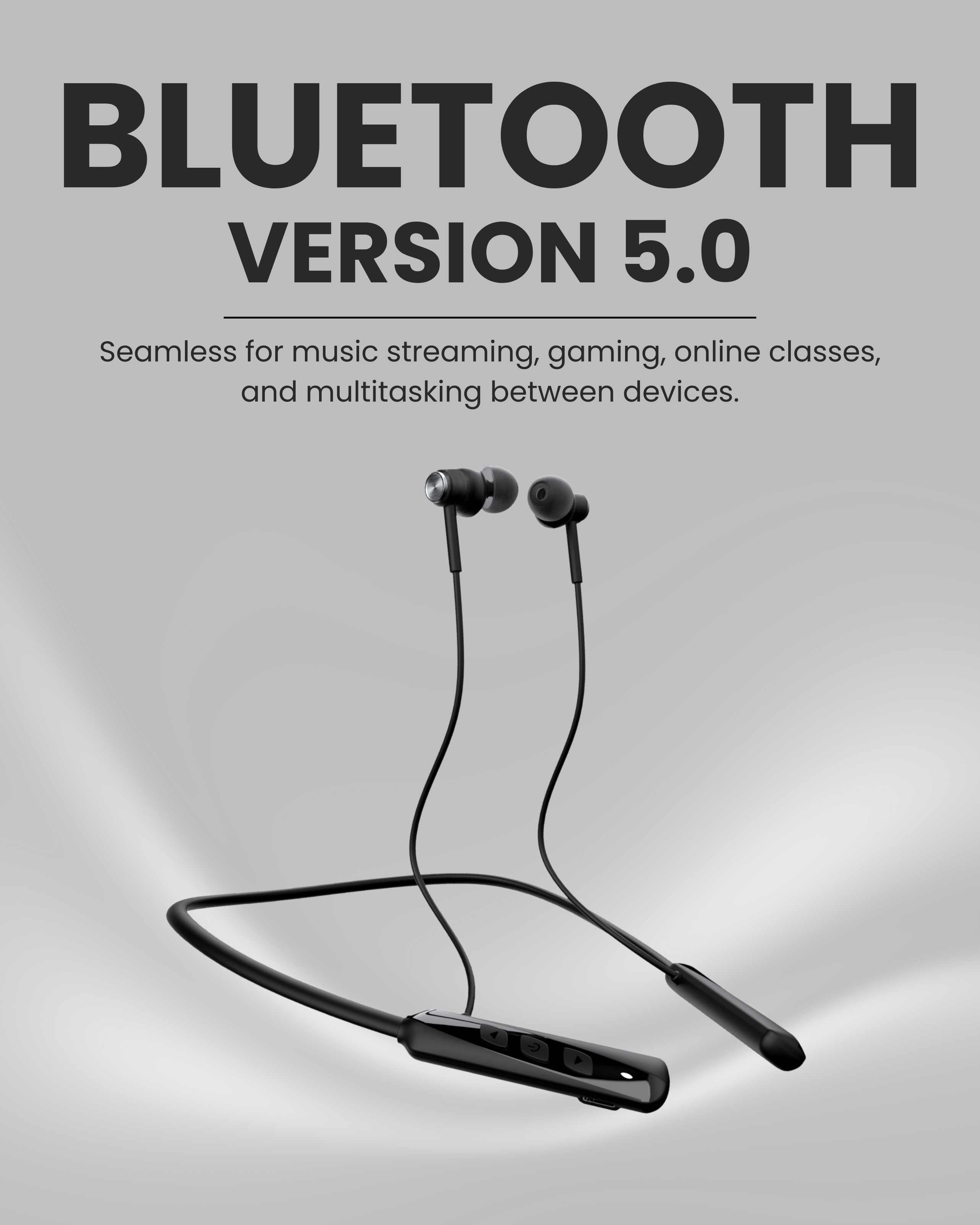 ICCONX Stereo Wireless Neckband Neobolt-06 | 75 Hours Playtime | Fast Charging | Magnetic ON/OFF | Bluetooth 5.0 | Multi-Directional Mic | Designed for Ease