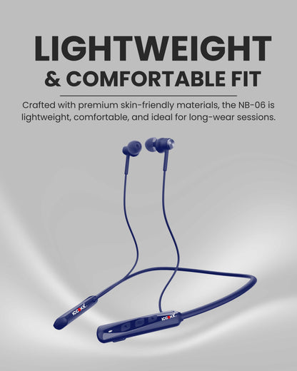 ICCONX Stereo Wireless Neckband Neobolt-06 - Blue | 75 Hours Playtime | Fast Charging | Magnetic ON/OFF | Bluetooth 5.0 | Multi-Directional Mic | Designed for Ease