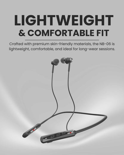 ICCONX Stereo Wireless Neckband Neobolt-06 - Grey | 75 Hours Playtime | Fast Charging | Magnetic ON/OFF | Bluetooth 5.0 | Multi-Directional Mic | Designed for Ease