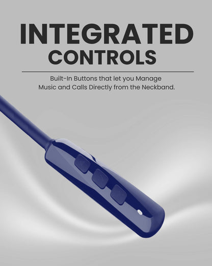 ICCONX Stereo Wireless Neckband Neobolt-06 - Blue | 75 Hours Playtime | Fast Charging | Magnetic ON/OFF | Bluetooth 5.0 | Multi-Directional Mic | Designed for Ease
