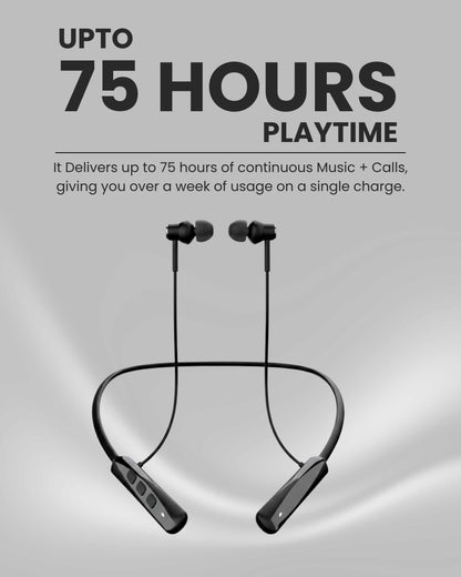 ICCONX Stereo Wireless Neckband Neobolt-06 | 75 Hours Playtime | Fast Charging | Magnetic ON/OFF | Bluetooth 5.0 | Multi-Directional Mic | Designed for Ease