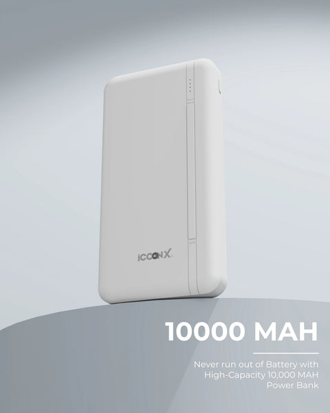 ICCON X PB-120 10000mAh 10w Power Bank | Dual USB Port | Led Indicator | Light Weight | Multi Circuit Protection | Compact & Designed for ease