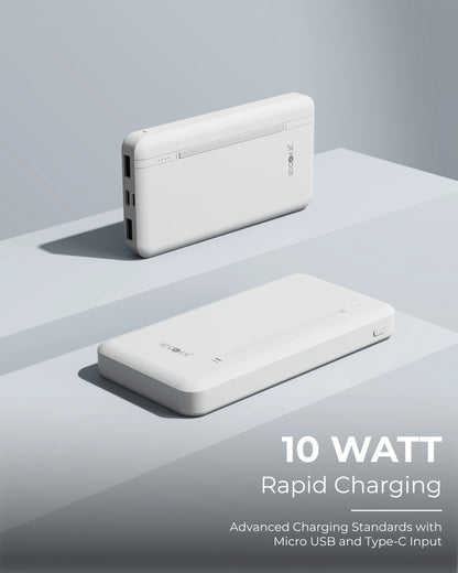 ICCON X PB-120 10000mAh 10w Power Bank | Dual USB Port | Led Indicator | Light Weight | Multi Circuit Protection | Compact & Designed for ease
