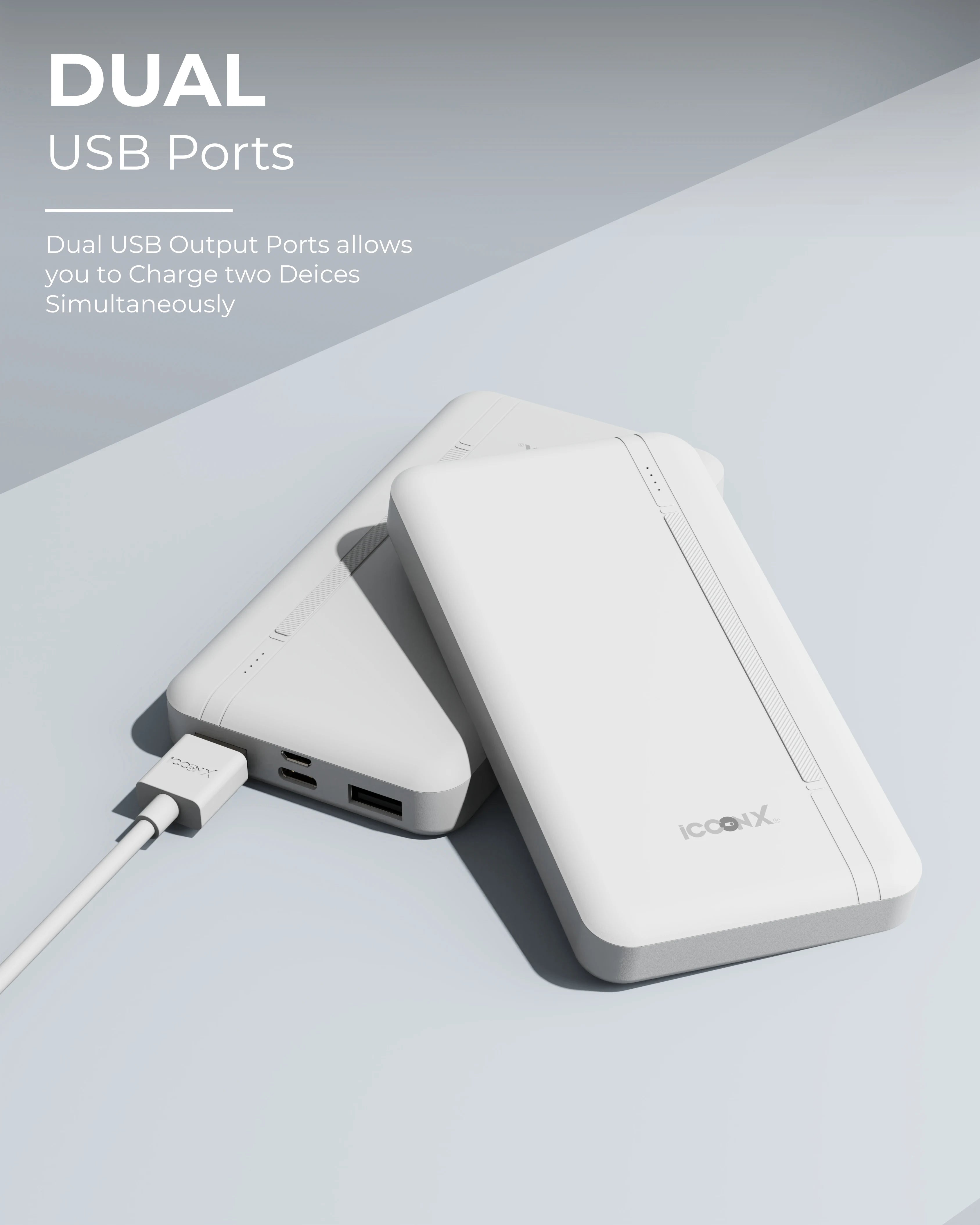ICCON X PB-120 10000mAh 10w Power Bank | Dual USB Port | Led Indicator | Light Weight | Multi Circuit Protection | Compact & Designed for ease