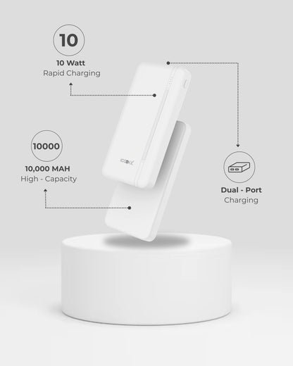 ICCON X PB-120 10000mAh 10w Power Bank | Dual USB Port | Led Indicator | Light Weight | Multi Circuit Protection | Compact & Designed for ease