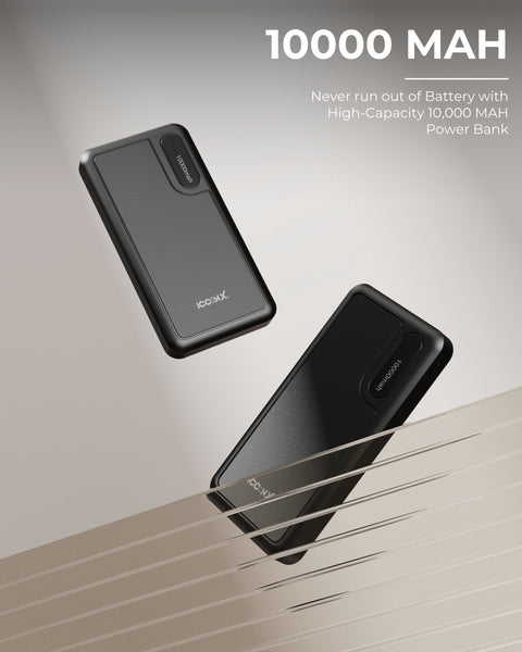 ICCON X PB-130 Powerbank | 10000mAh | 10W | Dual Input Port : Type C & Micro USB | Triple Output Port : 2X USB & Type C | LED Indicator| for All iPhone & Android | Designed for ease