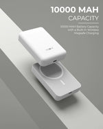 PB-160 Magsafe Wireless 10000mAh Fast Charging Power Bank,Strong Magnet,22.5W Output for iPhone & Android & Other Qi Enabled Devices, Designed for ease