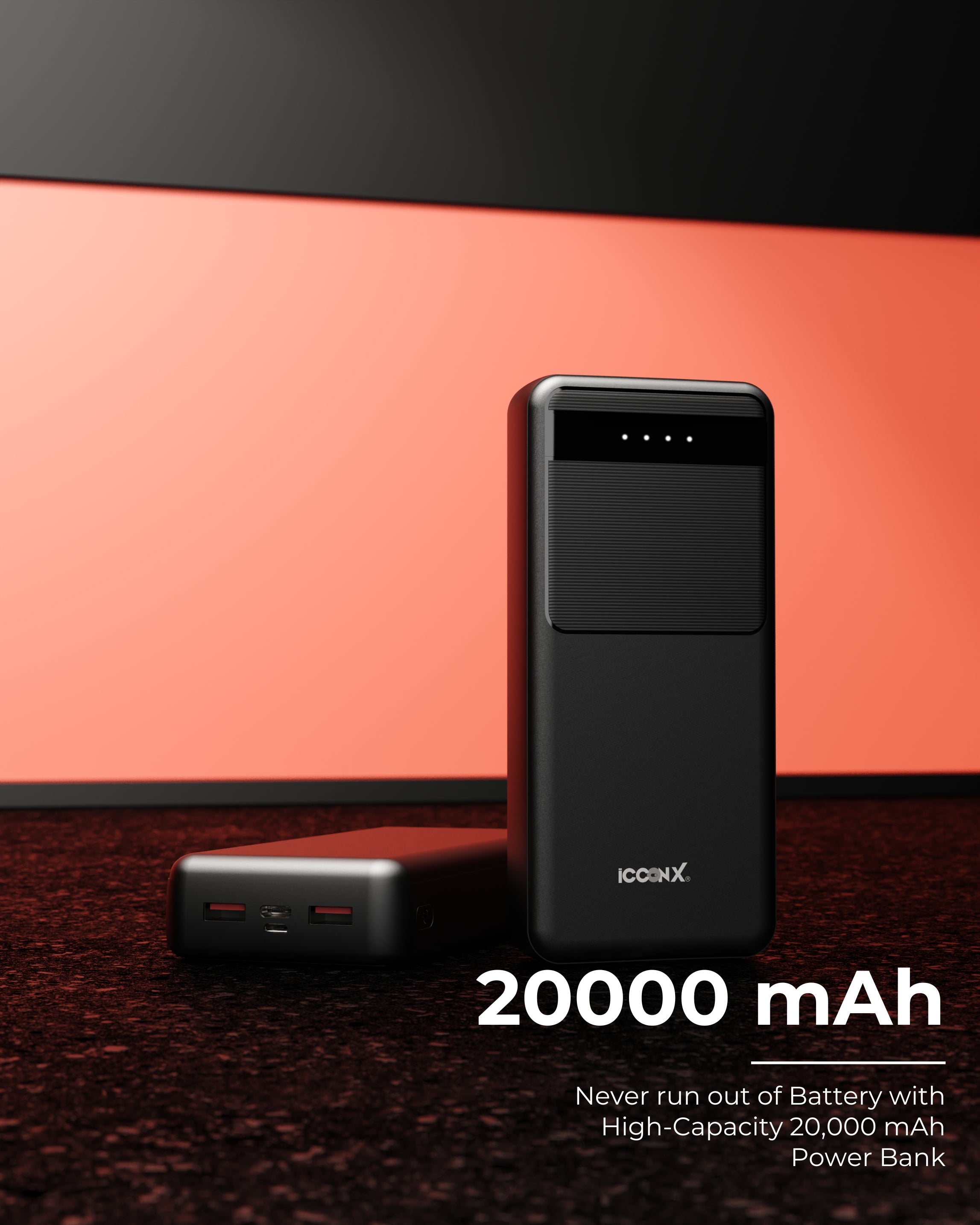 ICCON X PB-220 Powerbank | 20000mAh | 22.5W Fast Charging | QC + PD | Dual Input Port : Type C & Micro USB | Triple Output Port : 2X USB & Type C | LED Indicator| for All iPhone & Android Designed for ease
