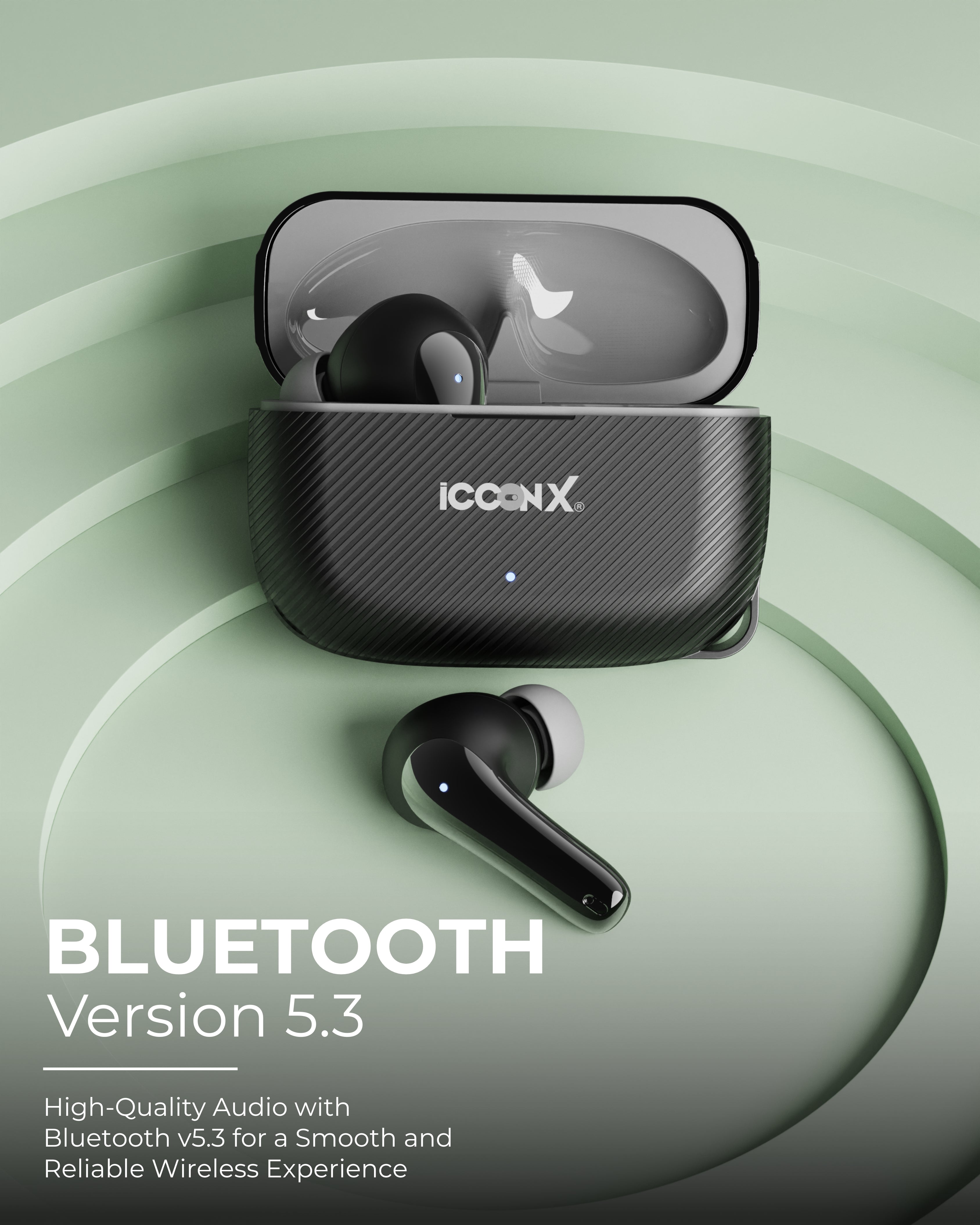 ICCON X EB-92 True wireless earbuds, BT 5.3, Comfort fit, Type-C Port, Up to 33hrs playtime, Splash proof, Gaming Mode 35ms, Deep Bass, Fast Charging, Touch Control,33H Backup, Made in India, 10mm Rich Bass Drivers,