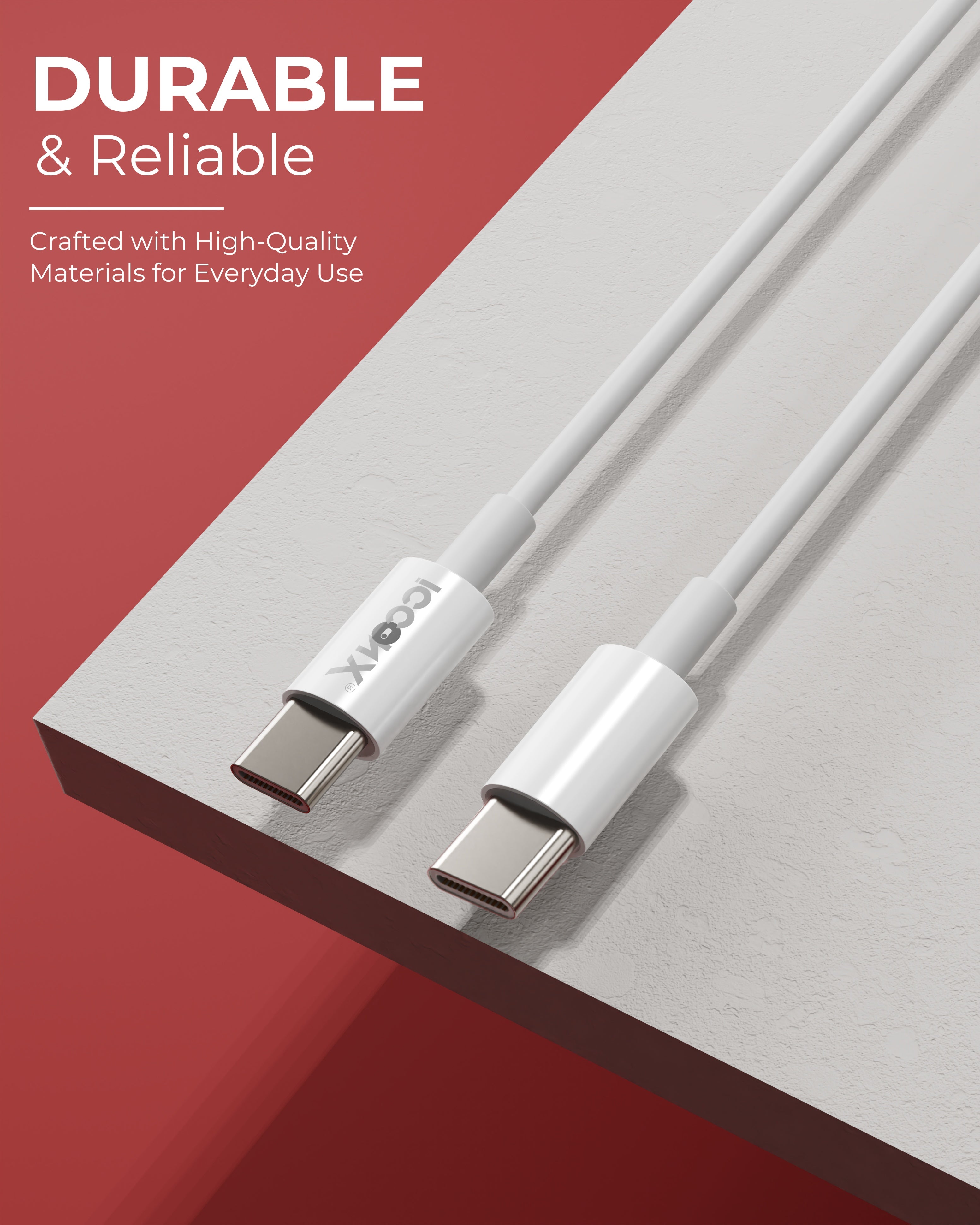 ICCON X TH-16 44W Fast Charging 1.0M Type C to Type C Cable for Androids, IOS, Tablets, Laptops & Other Type C Devices, PD Technology, 3.5 MM Thickness, Stable Current and 480 MBPS Data Transfer Speed, Data Sync, Designed for Ease.