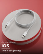 TH-17 20W Fast Charging 1.0M Type-C to Lightning USB Cable, Fast Charging, 480Mbps Data Sync Cable Compatible with Apple, 3.5 MM Thickness, 10K Insertion, Stable Current, 480 MBPS Data Transfer Speed, Data Sync, Designed for Ease.