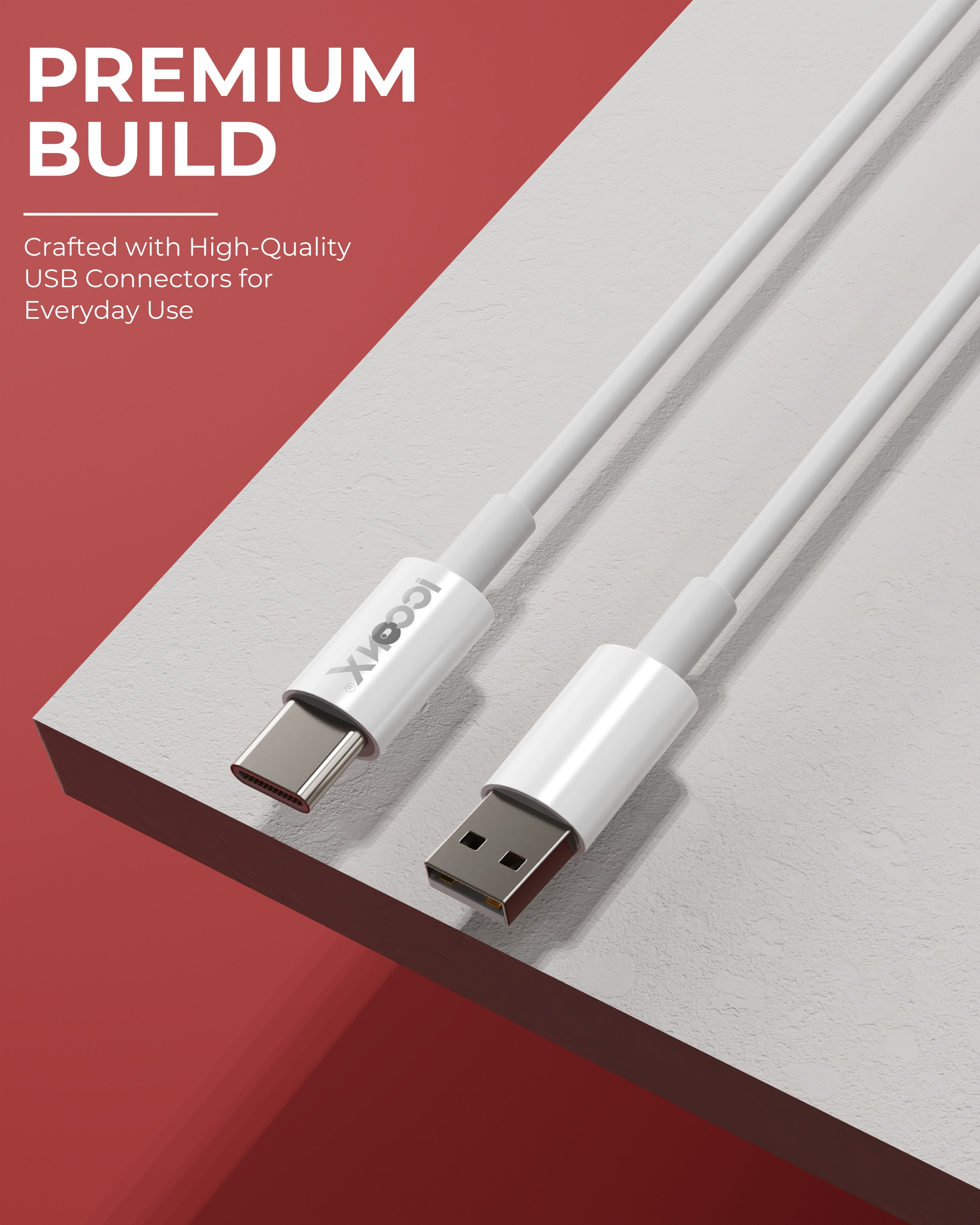 ICCON X TH-18 USB A to Type C Cable 66W Fast Charging, 1.5M Long, 3.5MM Thick, 10K Insertion & Bend Life, 480MBPS Data Transfer, Sync Cable for Samsung, OnePlus, Xiaomi, Realme, Oppo, Android Devices, Stable Current, Long Lasting Durability