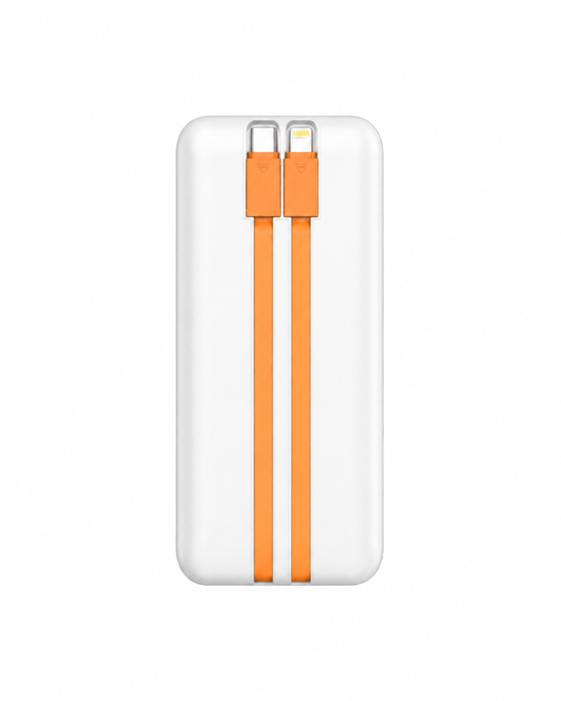 ICCONX PB-190 power bank - back view with built-in USB Type-C and Lightning cables