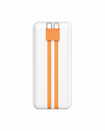 ICCONX PB-190 power bank - back view with built-in USB Type-C and Lightning cables