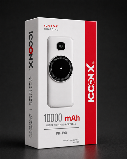 ICCONX PB-190 10000mAh power bank - retail packaging