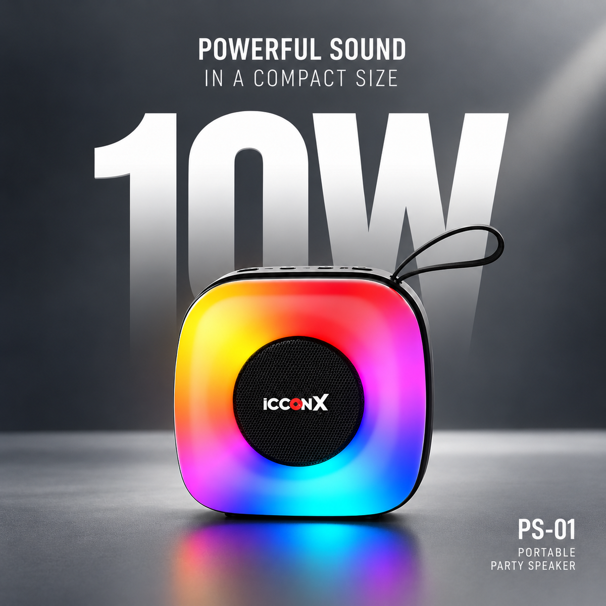 ICCONX PS-01 10W Powerful Sound in a Compact Size Portable Party Speaker