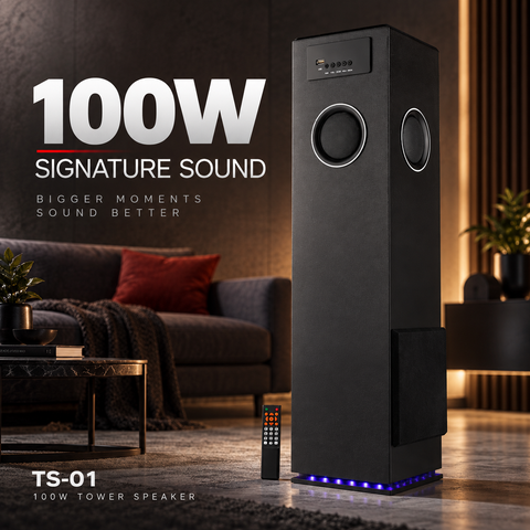 ICCONX TS-01 100W Signature Sound Floorstanding Tower Speaker with Remote