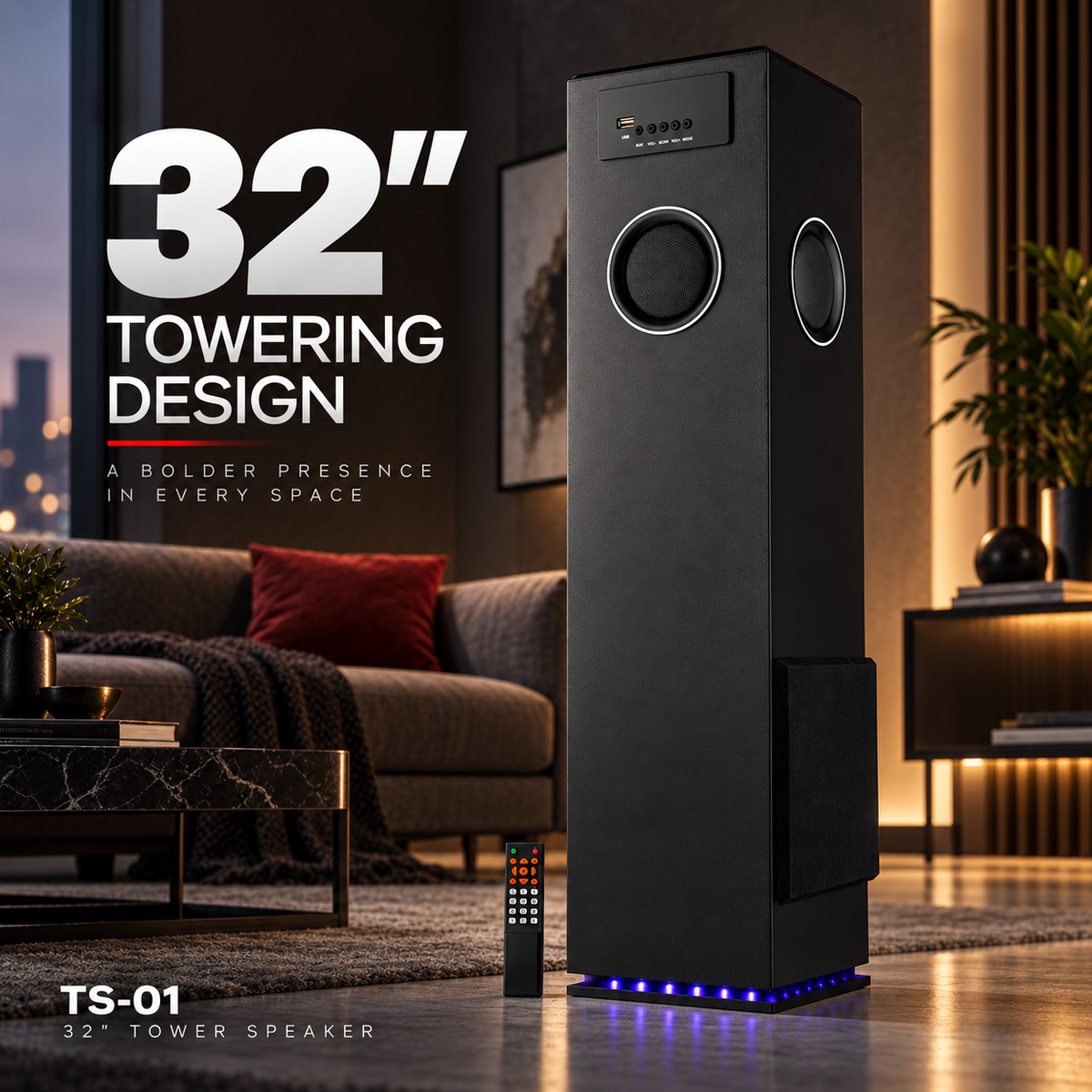 ICCONX TS-01 32 Inch Towering Design A Bolder Presence In Every Space