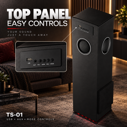 ICCONX TS-01 Top Panel Easy Controls USB AUX Volume Scan and Mode