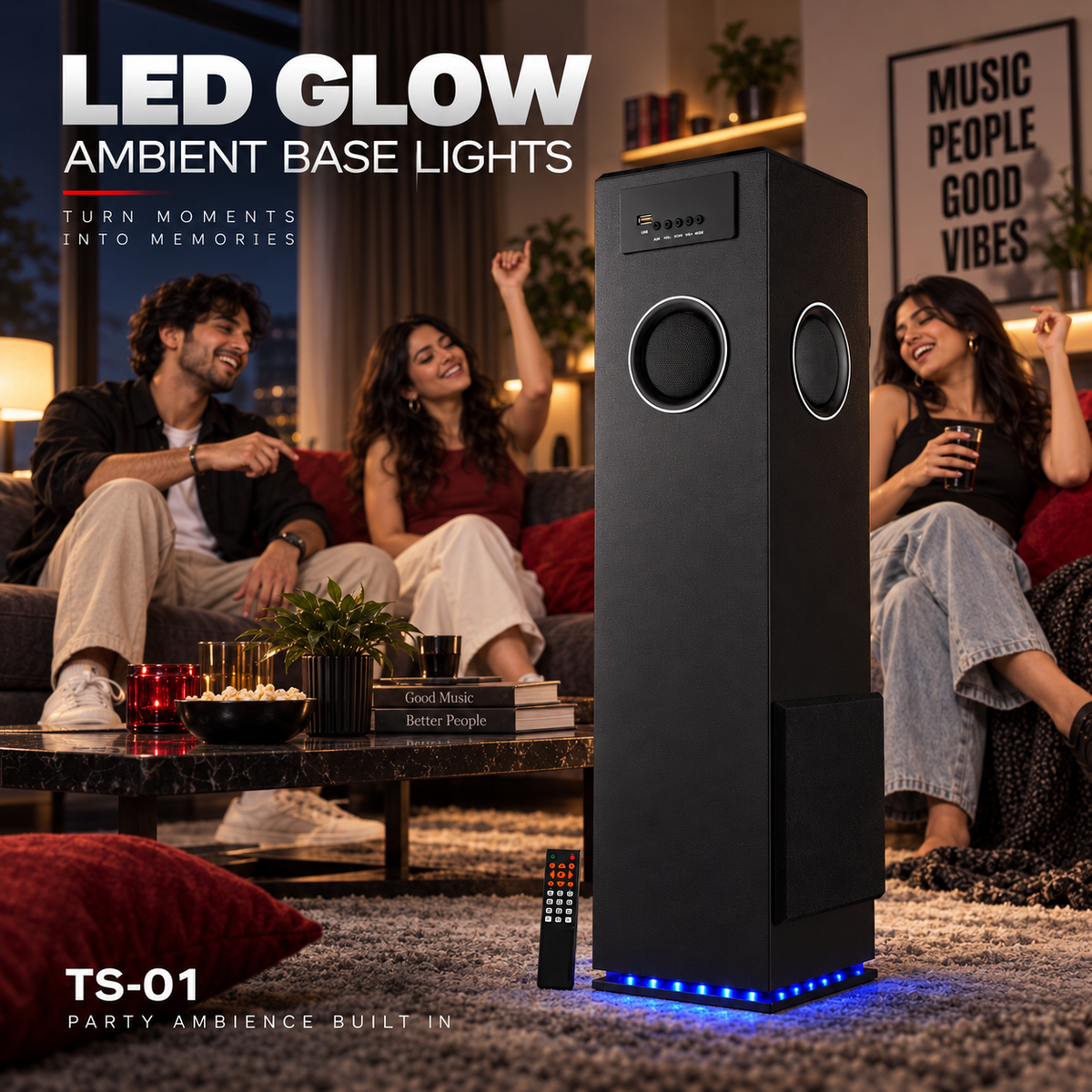 ICCONX TS-01 LED Glow Ambient Base Lights Party Ambience Built In