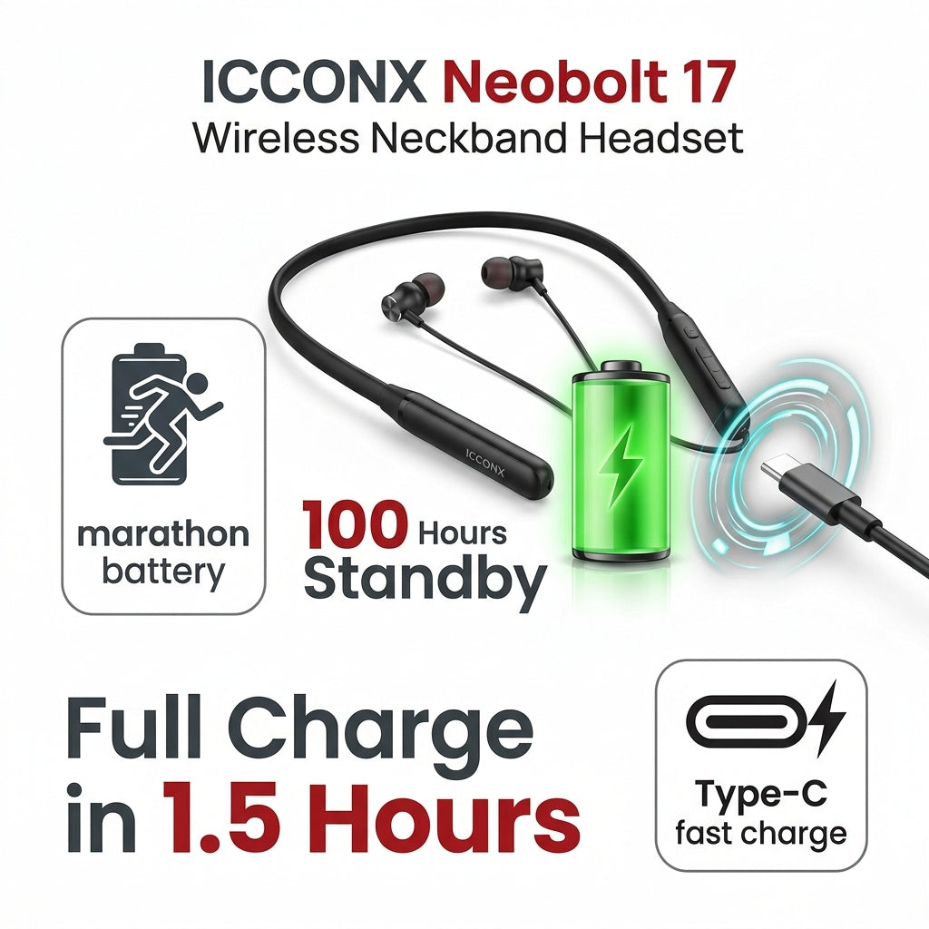 100 Hours Standby & 1.5H Fast Charge